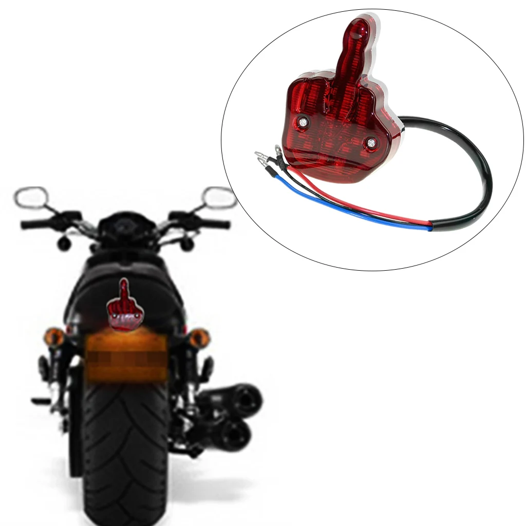 Unique Middle Finger Styling Universal Motorcycle Taillight Tail Light 12V Rear Brake Lamp improves driving safety.
Unique Middle Finger Styling Universal Motorcycle Taillight Tail Light 12V Rear Brake Lamp improves driving safety.