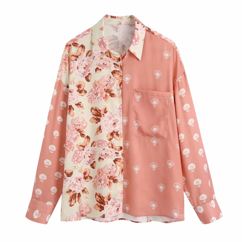 Hot Sale Women Flower Print Contrast Color Splicing Shirt Female Long Sleeve Blouse Casual Lady Loose Tops Blusas S9367
Hot Sale Women Flower Print Contrast Color Splicing Shirt Female Long Sleeve Blouse Casual Lady Loose Tops Blusas S9367