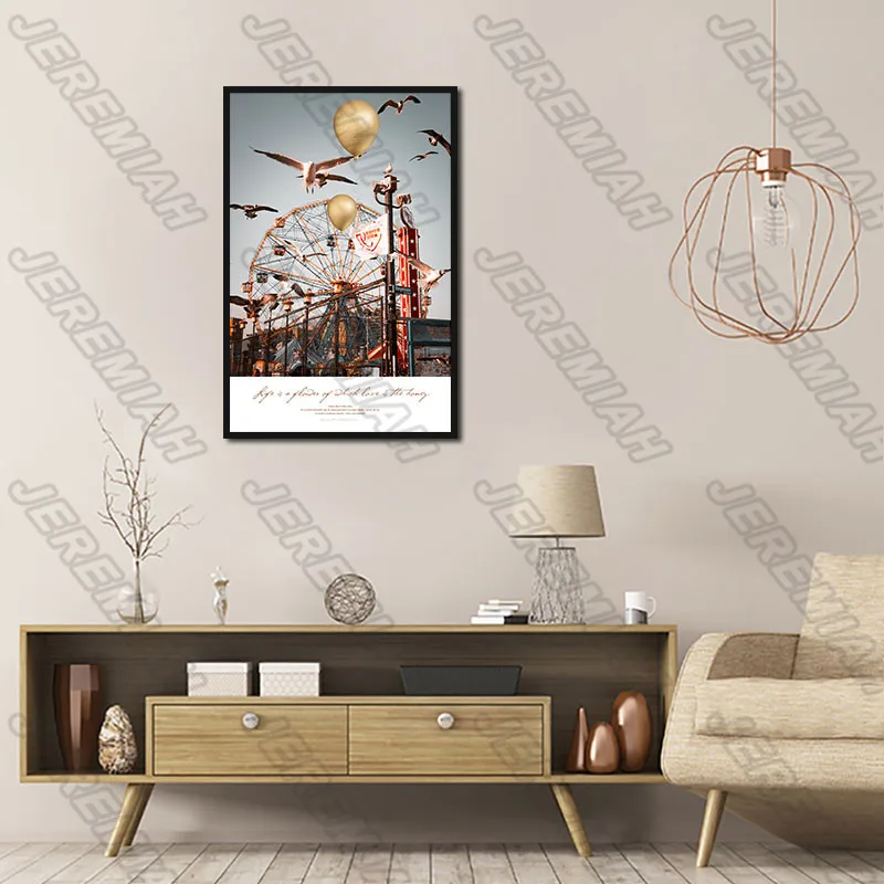 Ferris Wheel Pigeon Balloon Castle Poster Nordic Style Wall Art Canvas Print Painting Modern Living Room Decoration
Ferris Wheel Pigeon Balloon Castle Poster Nordic Style Wall Art Canvas Print Painting Modern Living Room Decoration