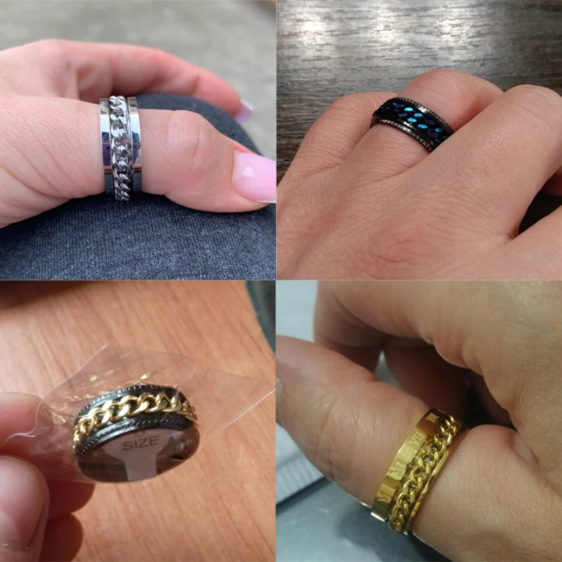 Letdiffery Cool Stainless Steel Rotatable Men Ring High Quality Spinner Chain Punk Women Jewelry for Party Gift 65482
Letdiffery Cool Stainless Steel Rotatable Men Ring High Quality Spinner Chain Punk Women Jewelry for Party Gift 65482