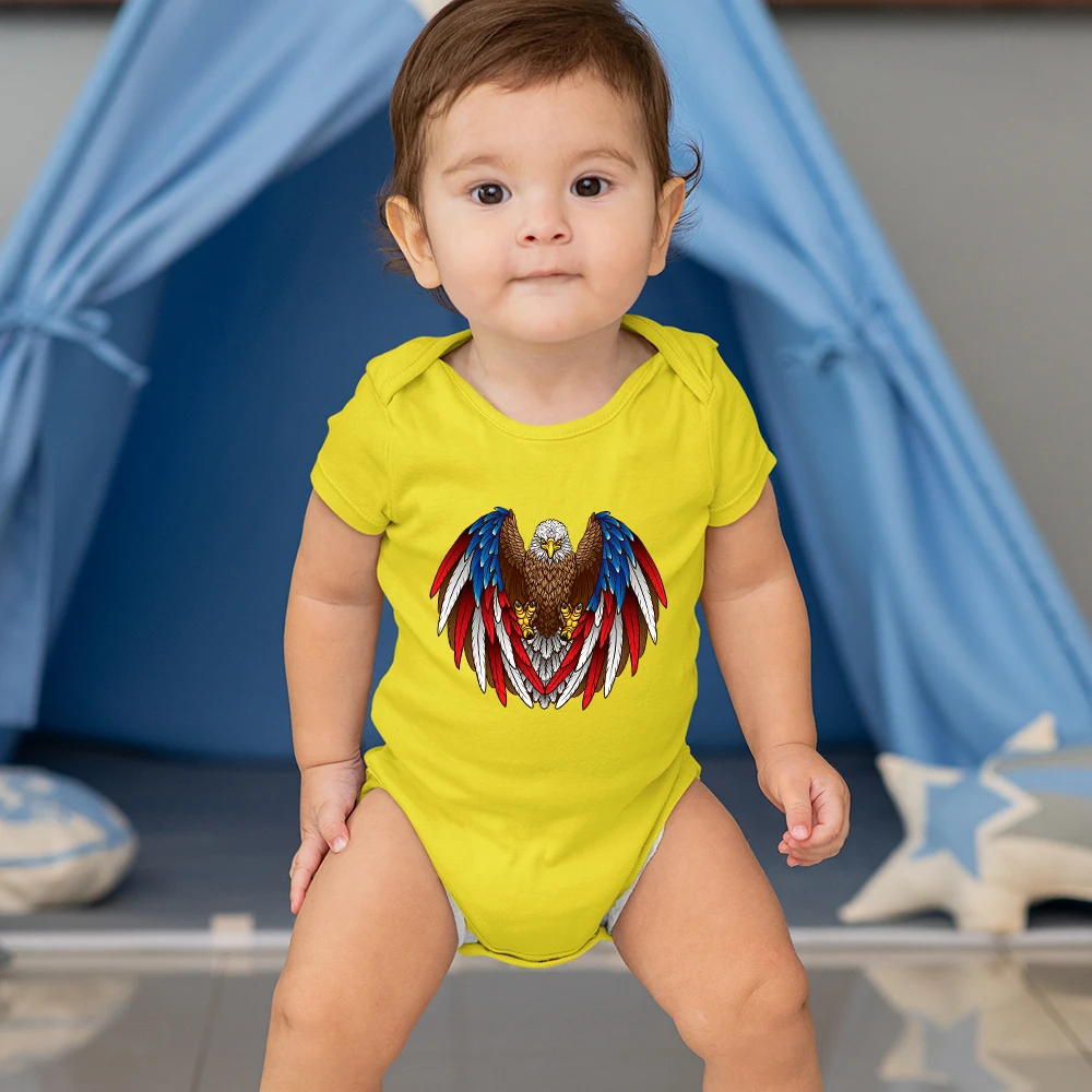 Fashion Cool Baby Boy Summer Bodysuit USA Bald Eagle National Flag Printed Harajuku Newborn Baby Clothes Pajamas Summer Yellow
Fashion Cool Baby Boy Summer Bodysuit USA Bald Eagle National Flag Printed Harajuku Newborn Baby Clothes Pajamas Summer Yellow