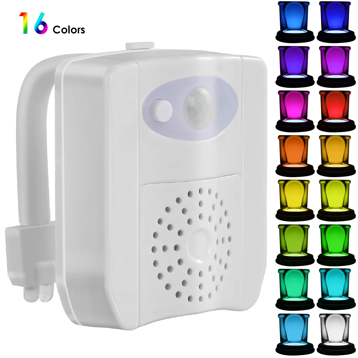 

0.1W 16 Colors LED UV Sterilization Toilet Light Color Changing Motion Sensor Activated Toilet Bowl Night Lamp