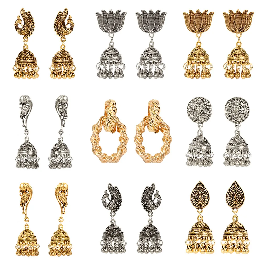 Simple ethnic silver color alloy earrings retro Northern Europe Buddhism Tibetan fashion geometric dangle earrings for women 
Simple ethnic silver color alloy earrings retro Northern Europe Buddhism Tibetan fashion geometric dangle earrings for women