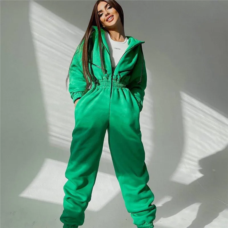 Women Casual Hoodie Jumpsuit Suit Elastic High Waist Zipper Two Piece Sets Autumn Winter Fashion Female Jogging Pants Tracksuit
Women Casual Hoodie Jumpsuit Suit Elastic High Waist Zipper Two Piece Sets Autumn Winter Fashion Female Jogging Pants Tracksuit