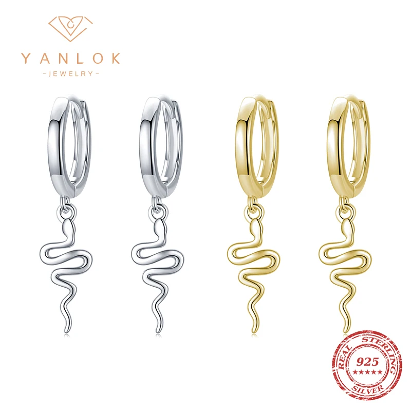 YANLOK Solid 925 Sterling Silver Fashion Simple Line Snake Hoop Earrings For Women Hot Sale Fine Jewelry Party Gifts Bijoux
YANLOK Solid 925 Sterling Silver Fashion Simple Line Snake Hoop Earrings For Women Hot Sale Fine Jewelry Party Gifts Bijoux