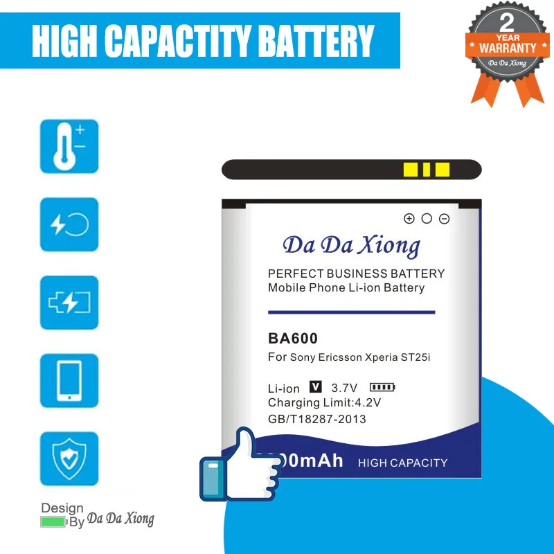 Литий-ионный аккумулятор DaDaXiong 3100 мАч BA600 для телефона Sony Ericsson Xperia ST25i ST25C
Литий-ионный аккумулятор DaDaXiong 3100 мАч BA600 для телефона Sony Ericsson Xperia ST25i ST25C