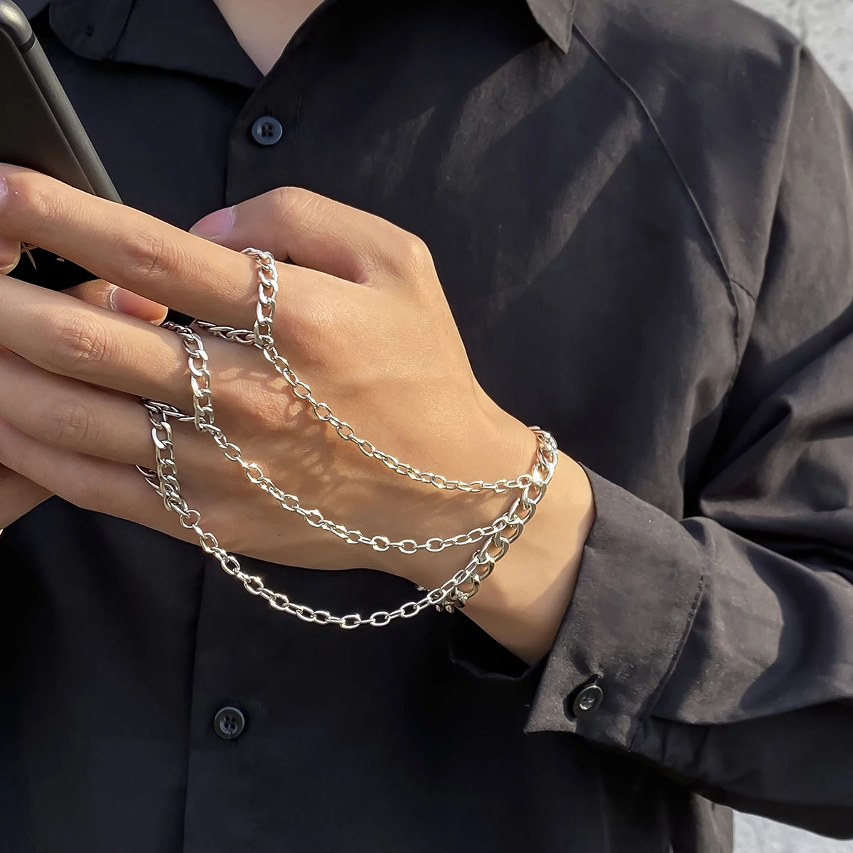 KunJoe Punk Geometric Finger Chain Wrist Bracelet for Men Women Pearl Beaded Bracelet Couple Fashion Jewelry Gifts Pulsera Mujer
KunJoe Punk Geometric Finger Chain Wrist Bracelet for Men Women Pearl Beaded Bracelet Couple Fashion Jewelry Gifts Pulsera Mujer
