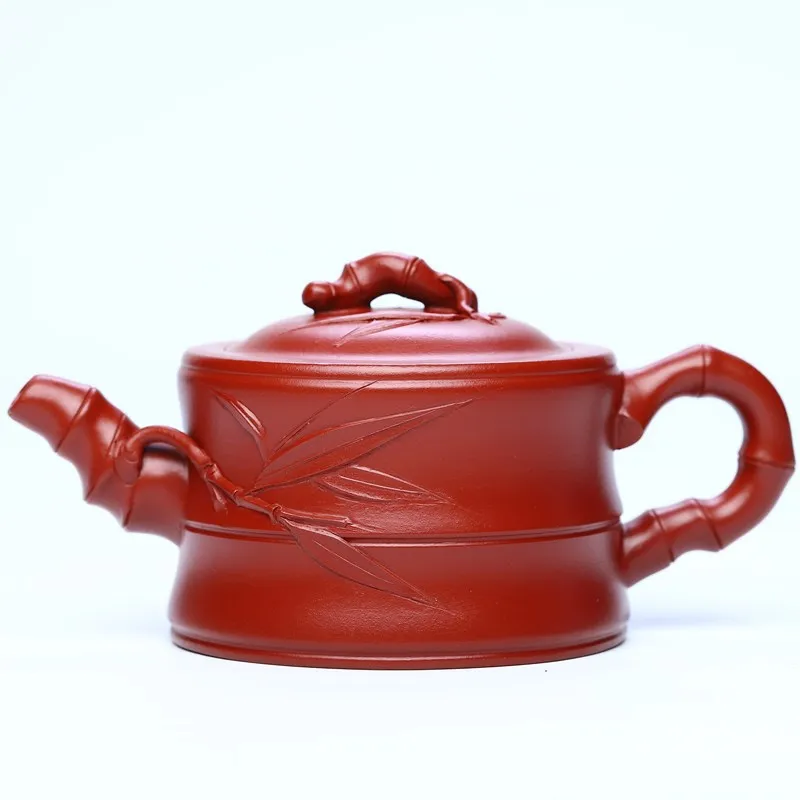 Yixing Zisha teapot Dahongpao all hand pasted bamboo leaves bamboo section teapot card cover tea making Teapot Tea Set 
Yixing Zisha teapot Dahongpao all hand pasted bamboo leaves bamboo section teapot card cover tea making Teapot Tea Set