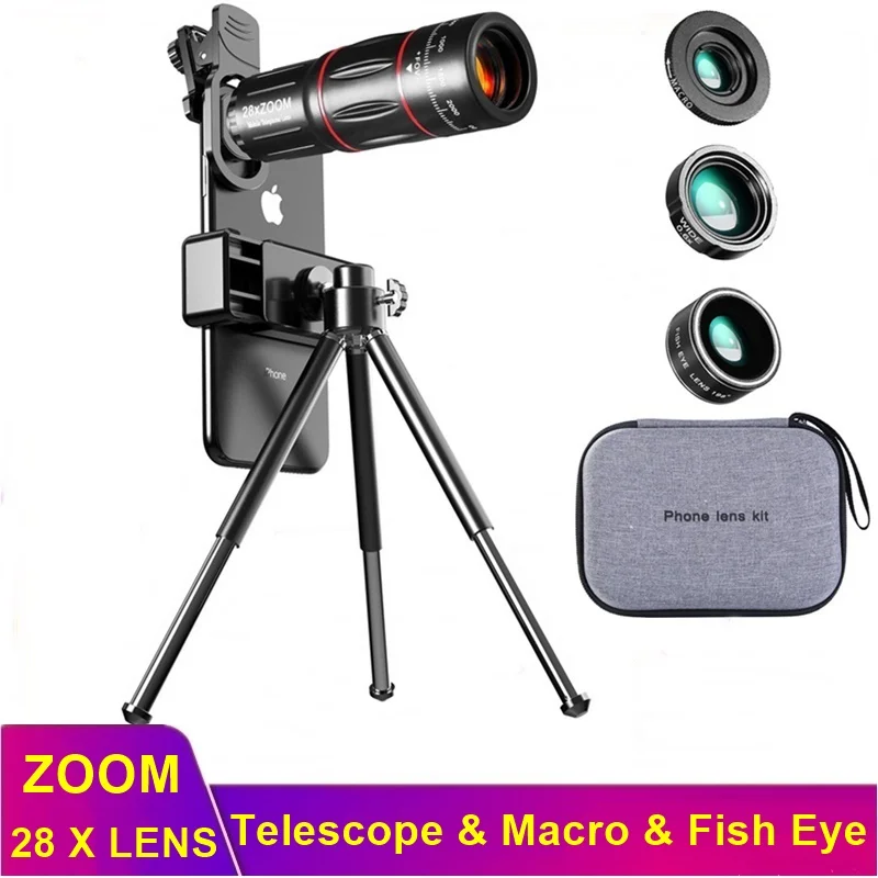 Tongdaytech 28X Mobile Phone Camera Lens Telescope Zoom Macro Fish Eye Lens for Iphone Samsung Smartphone Lente Telephoto Lens
Tongdaytech 28X Mobile Phone Camera Lens Telescope Zoom Macro Fish Eye Lens for Iphone Samsung Smartphone Lente Telephoto Lens
