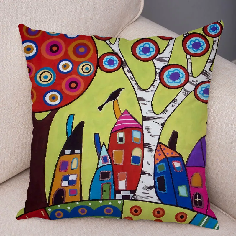 Retro Rural Color Cities Cushion Cover for Sofa Home Car Decor Colorful Cartoon House Pillow Case Tree Short Plush Pillowcase
Retro Rural Color Cities Cushion Cover for Sofa Home Car Decor Colorful Cartoon House Pillow Case Tree Short Plush Pillowcase