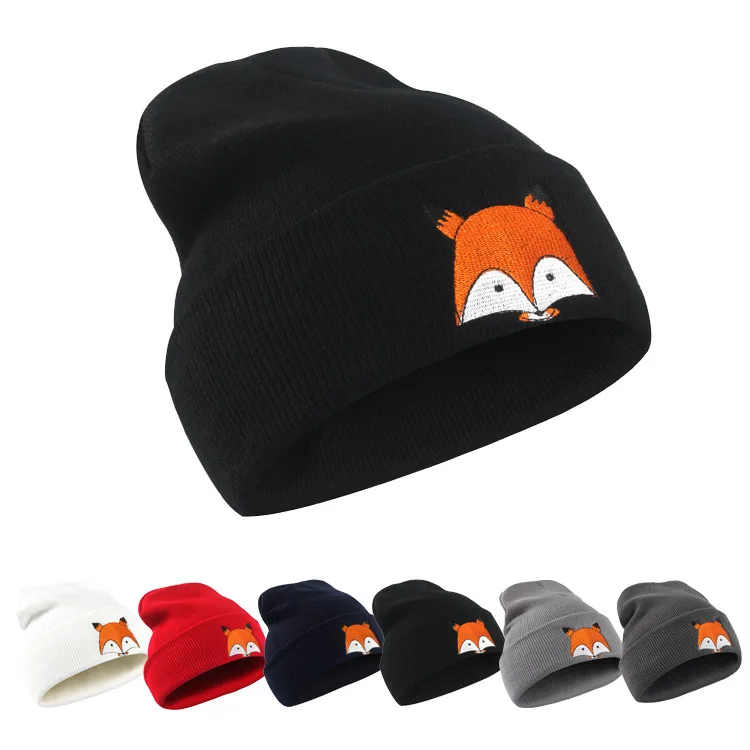 Hot Sale Knitted Hats Men and Women Fox Head Embroidery Woolen Caps Autumn and Winter Outdoor Warmth Caps Beanies Children Hat
Hot Sale Knitted Hats Men and Women Fox Head Embroidery Woolen Caps Autumn and Winter Outdoor Warmth Caps Beanies Children Hat