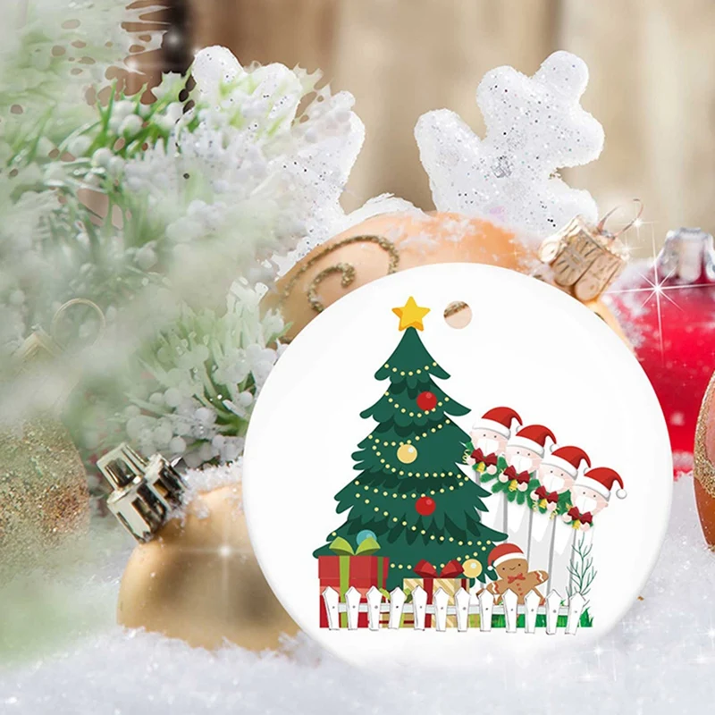 Christmas Tree Pendant Ornaments Round Double-Sided Printed Ceramic Santa Claus Holiday Ornaments
Christmas Tree Pendant Ornaments Round Double-Sided Printed Ceramic Santa Claus Holiday Ornaments
