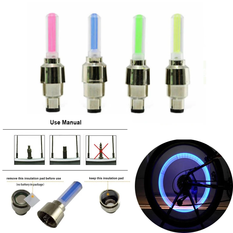2 pcs of car and motorcycle valve cap lights, hot wheels, bicycle accessories lights LED tires valve nozzles spokes LED lights
2 pcs of car and motorcycle valve cap lights, hot wheels, bicycle accessories lights LED tires valve nozzles spokes LED lights
