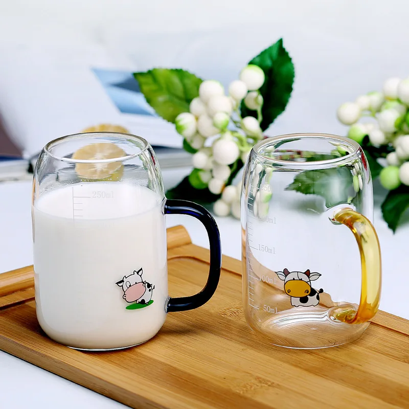 Cartoon Milk Mug Cup Cartoon Glass Gift Family Water Cup Coffee Mugs Kawaii Mug Cow Pattern with Handle Cute Borosilicate Glass
Cartoon Milk Mug Cup Cartoon Glass Gift Family Water Cup Coffee Mugs Kawaii Mug Cow Pattern with Handle Cute Borosilicate Glass