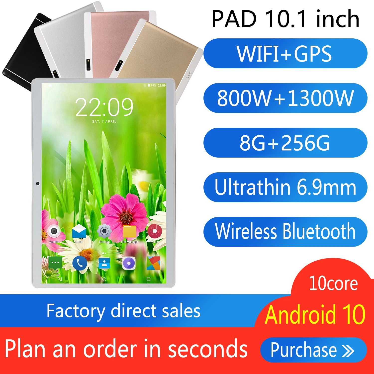 Global Version C2108 Classic 10.1 Inch 2.5HD+ Tablets 8GB+256GB GPS WiFi 6.9 Mm Ultrathin Tablet Pc Android 10-Core New Tablets
Global Version C2108 Classic 10.1 Inch 2.5HD+ Tablets 8GB+256GB GPS WiFi 6.9 Mm Ultrathin Tablet Pc Android 10-Core New Tablets