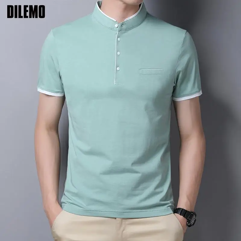 Top Quality New Summer 95% Cotton 5% Spandex Tops Plain Mandarin Collar t Shirt Men Short Sleeve Casual Fashion Mens Clothing
Top Quality New Summer 95% Cotton 5% Spandex Tops Plain Mandarin Collar t Shirt Men Short Sleeve Casual Fashion Mens Clothing