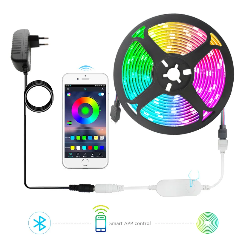 Bluetooth контроллер RGB 2835 Светодиодные ленты светильник 5 10 м 15 20 SMD 5050