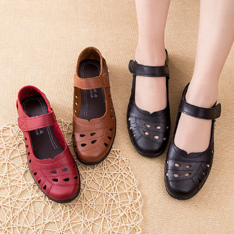 Retro Soft Leather Shoes Women Spring Flat Shoes Hook Loop Hollow-out Ballet Sandals Mocasines Mujer Summer Ladies Loafers Woman
Retro Soft Leather Shoes Women Spring Flat Shoes Hook Loop Hollow-out Ballet Sandals Mocasines Mujer Summer Ladies Loafers Woman
