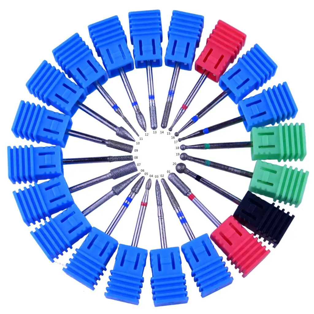 20 Types Diamond Burr Nail Drill Bits Electric Manicure Mills Cutter Rotate Nail Art Files Remover Gel Polish Tools
20 Types Diamond Burr Nail Drill Bits Electric Manicure Mills Cutter Rotate Nail Art Files Remover Gel Polish Tools