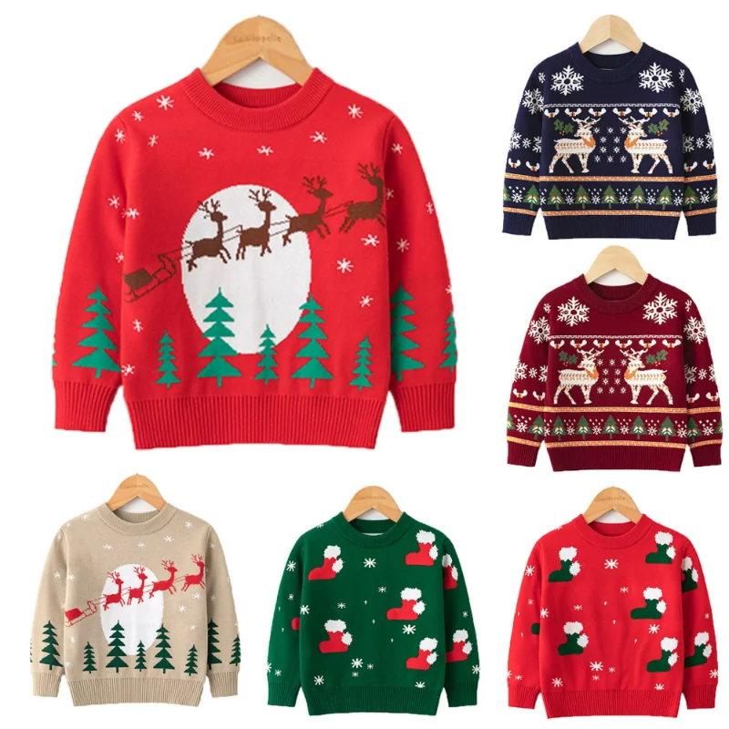 Young Children Sweater Winter Autumn Girls Boys Elk Clothing Baby Knitwear Pullover Kids Print Warm Christmas Sweaters
Young Children Sweater Winter Autumn Girls Boys Elk Clothing Baby Knitwear Pullover Kids Print Warm Christmas Sweaters