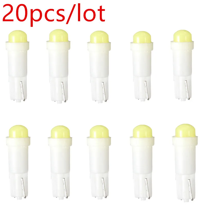 20pcs/lot T5 Lights Bulb 0.2W 1 SMD COB Led Dashboard Wedge Gauge Lamps Ceramic Warning Auto Side Instrument Lamp Bulb DC12V
20pcs/lot T5 Lights Bulb 0.2W 1 SMD COB Led Dashboard Wedge Gauge Lamps Ceramic Warning Auto Side Instrument Lamp Bulb DC12V