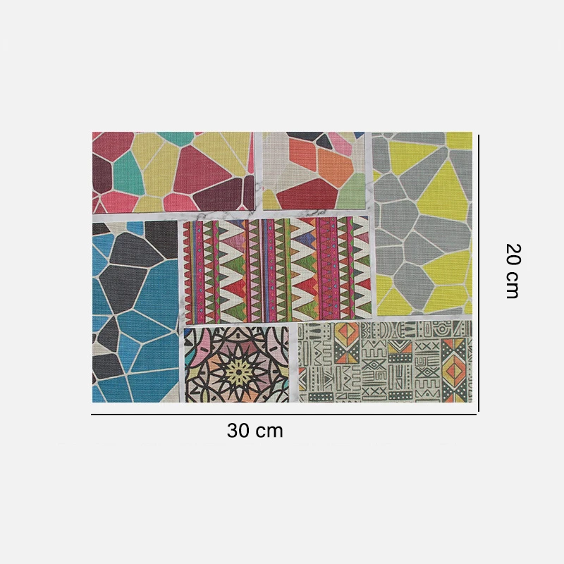 10Pcs/Lot Bohemian PVC Table Mat Waterproof Oil-proof Non-slip High Temperature Heat Insulation Design Table Mats for Dinner
10Pcs/Lot Bohemian PVC Table Mat Waterproof Oil-proof Non-slip High Temperature Heat Insulation Design Table Mats for Dinner