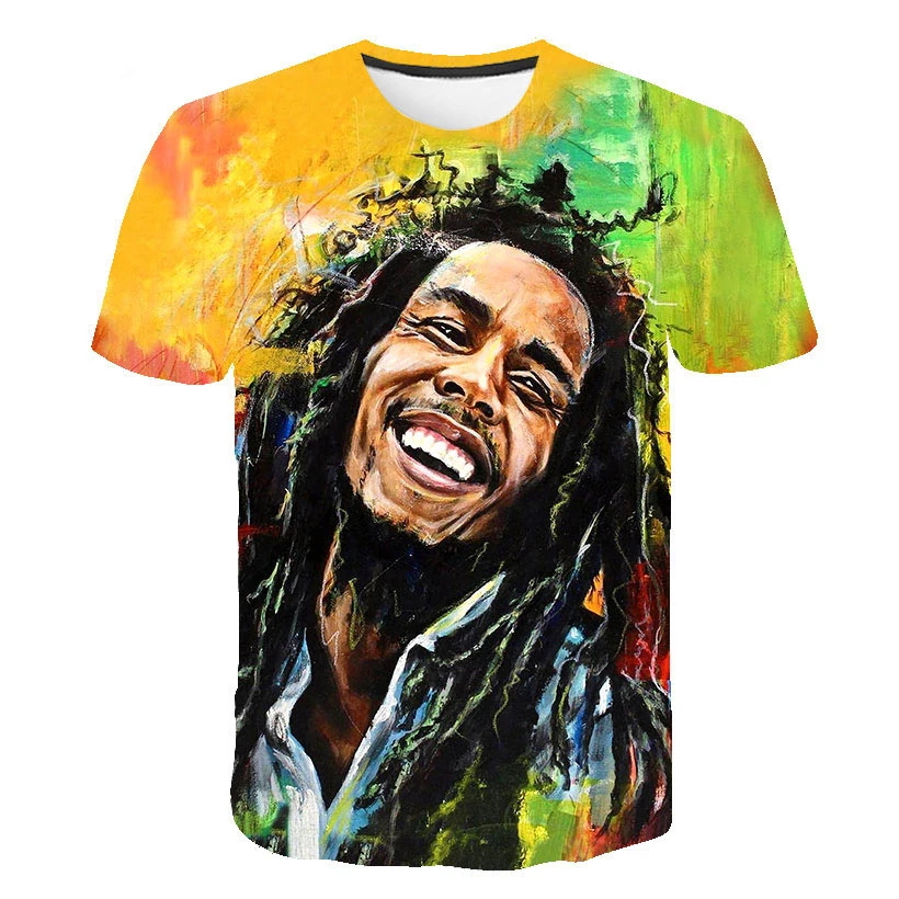 Summer 2021 New Men's Music T-Shirt 3D Printed Short Sleeve T-Shirt Guitar Handsome Reggae Originator Bob Marley Stylish Metal
Summer 2021 New Men's Music T-Shirt 3D Printed Short Sleeve T-Shirt Guitar Handsome Reggae Originator Bob Marley Stylish Metal
