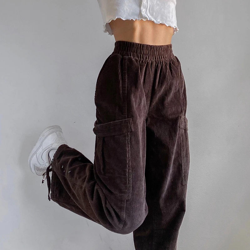 Autumn Winter Casual Loose Pants Women EA Elastic High Waisted Ladies Pocket Joggers Female Brown Corduroy Trousers Sweatpants
Autumn Winter Casual Loose Pants Women EA Elastic High Waisted Ladies Pocket Joggers Female Brown Corduroy Trousers Sweatpants
