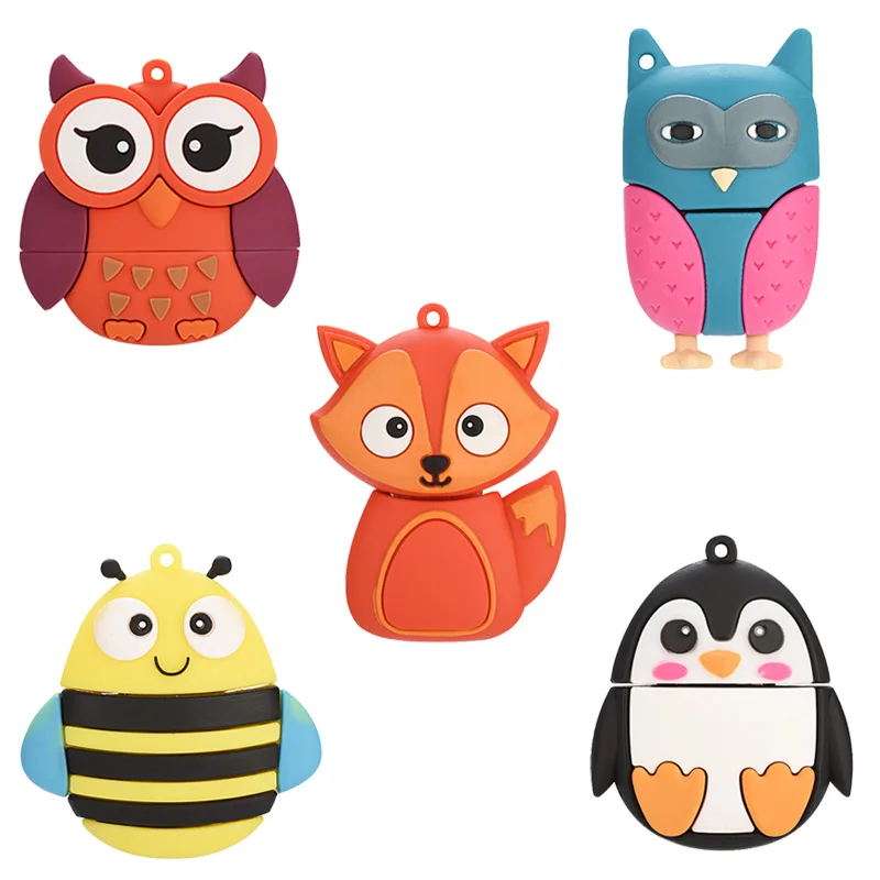USB флеш накопитель 32 ГБ 64 4 8 16 карта памяти мини флешка 128 пчела лиса сова|USB