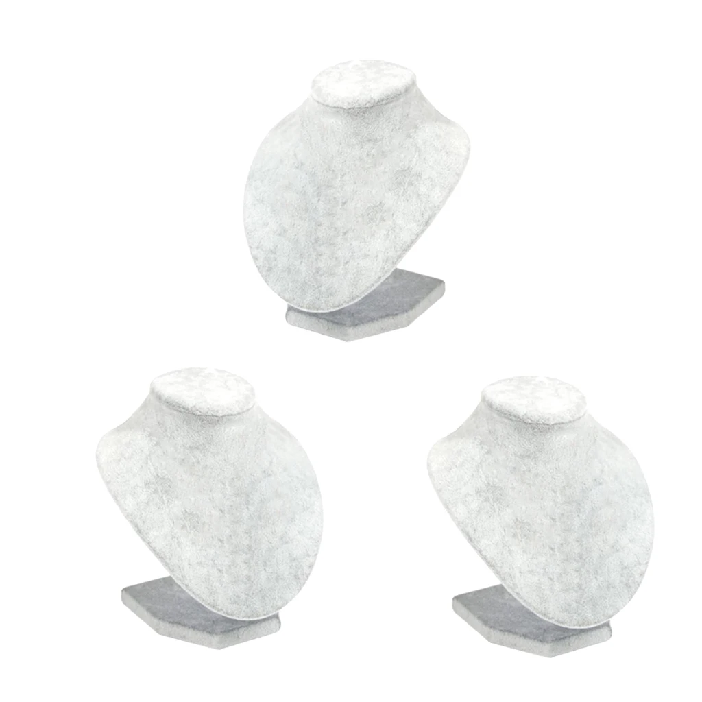 3 Pcs Grey Necklace Jewelry Display Bust Pendant and Chain Display Mannequin Stand, Velvet
3 Pcs Grey Necklace Jewelry Display Bust Pendant and Chain Display Mannequin Stand, Velvet