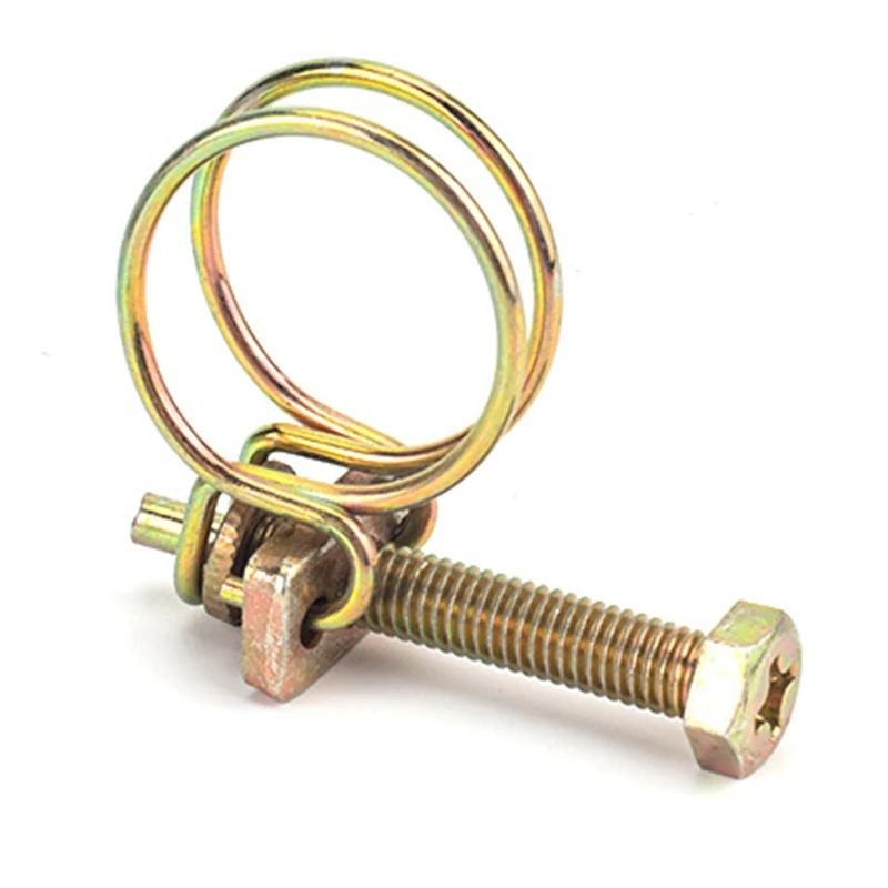 50PCS Hose Clamp Adjustable Pipe Clamp Double Wire Plumbing Fastener