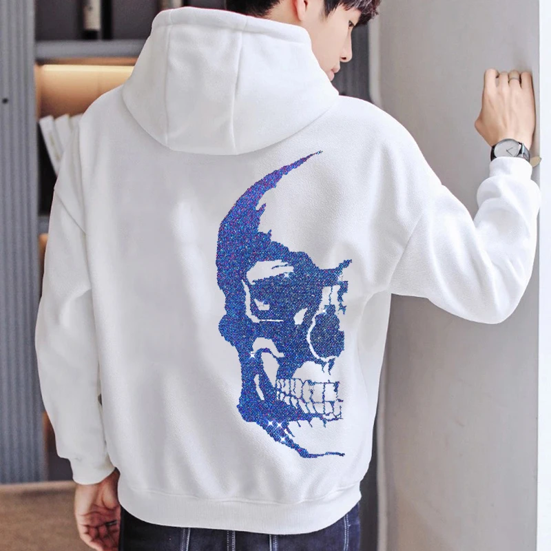 Autumn Men's Hoodie Brand Design Rhinestone Hoody Pure Cotton Thick Winter Pullover Hip Hop Street Skull Long Sleeve H138
Autumn Men's Hoodie Brand Design Rhinestone Hoody Pure Cotton Thick Winter Pullover Hip Hop Street Skull Long Sleeve H138
