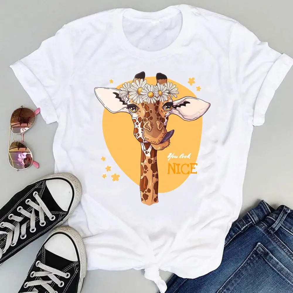 Women Cartoon Funny Animal Giraffe Happy 90s Fashion Print Graphic Summer Short Sleeve Female Clothes Tops Tees Tshirt T-Shirt
Women Cartoon Funny Animal Giraffe Happy 90s Fashion Print Graphic Summer Short Sleeve Female Clothes Tops Tees Tshirt T-Shirt