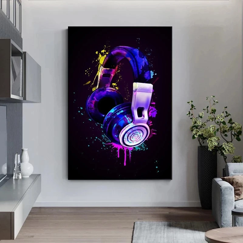 Colorful Graffiti Headphones Cool Poster Canvas Painting Cuadros Posters Prints Wall Art for Living Room Home Decor (Frame)
Colorful Graffiti Headphones Cool Poster Canvas Painting Cuadros Posters Prints Wall Art for Living Room Home Decor (Frame)
