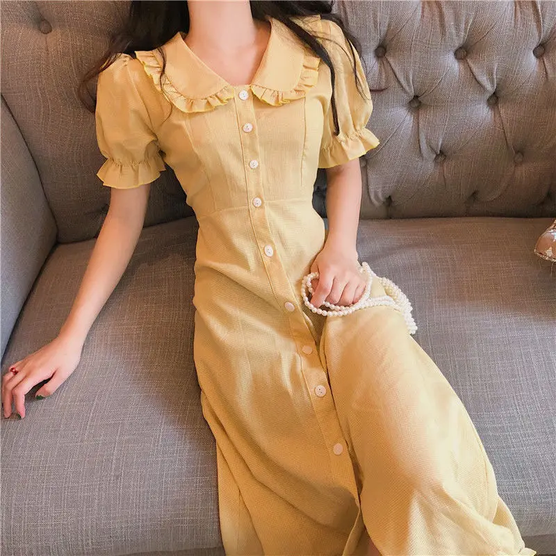 Dresses Women Turn Down Collar Ruffles Chic Party Feminine Hipster Sweet French Style Vintage New Arrival Hot Sale Summer Mujer
Dresses Women Turn Down Collar Ruffles Chic Party Feminine Hipster Sweet French Style Vintage New Arrival Hot Sale Summer Mujer