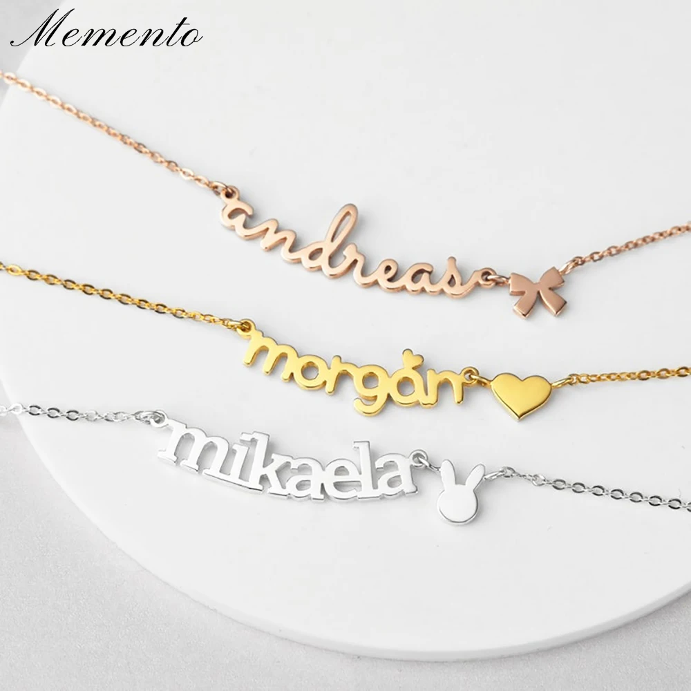 Custom Gold Necklace To Personalize Children Rabbit Heart Bow Name Pendant Stainless Steel Jewelry Never Fades Holiday Gifts
Custom Gold Necklace To Personalize Children Rabbit Heart Bow Name Pendant Stainless Steel Jewelry Never Fades Holiday Gifts