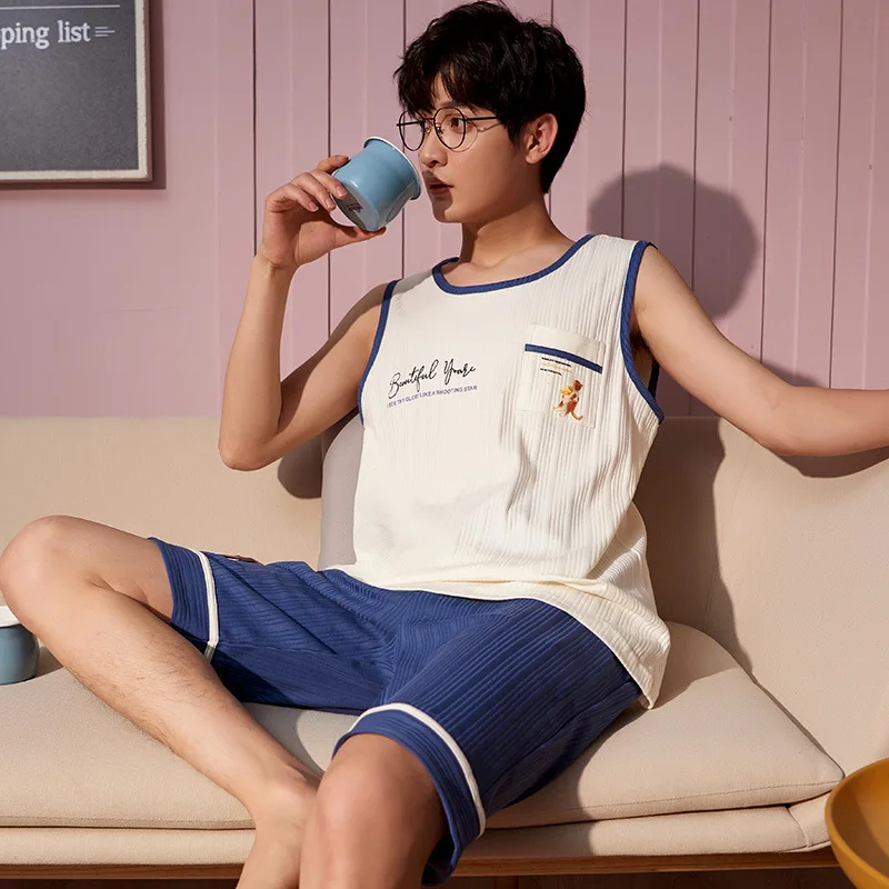sleeveless vest men's fashion summer thin cotton short sleeve net red men's pajamas summer home clothes
sleeveless vest men's fashion summer thin cotton short sleeve net red men's pajamas summer home clothes