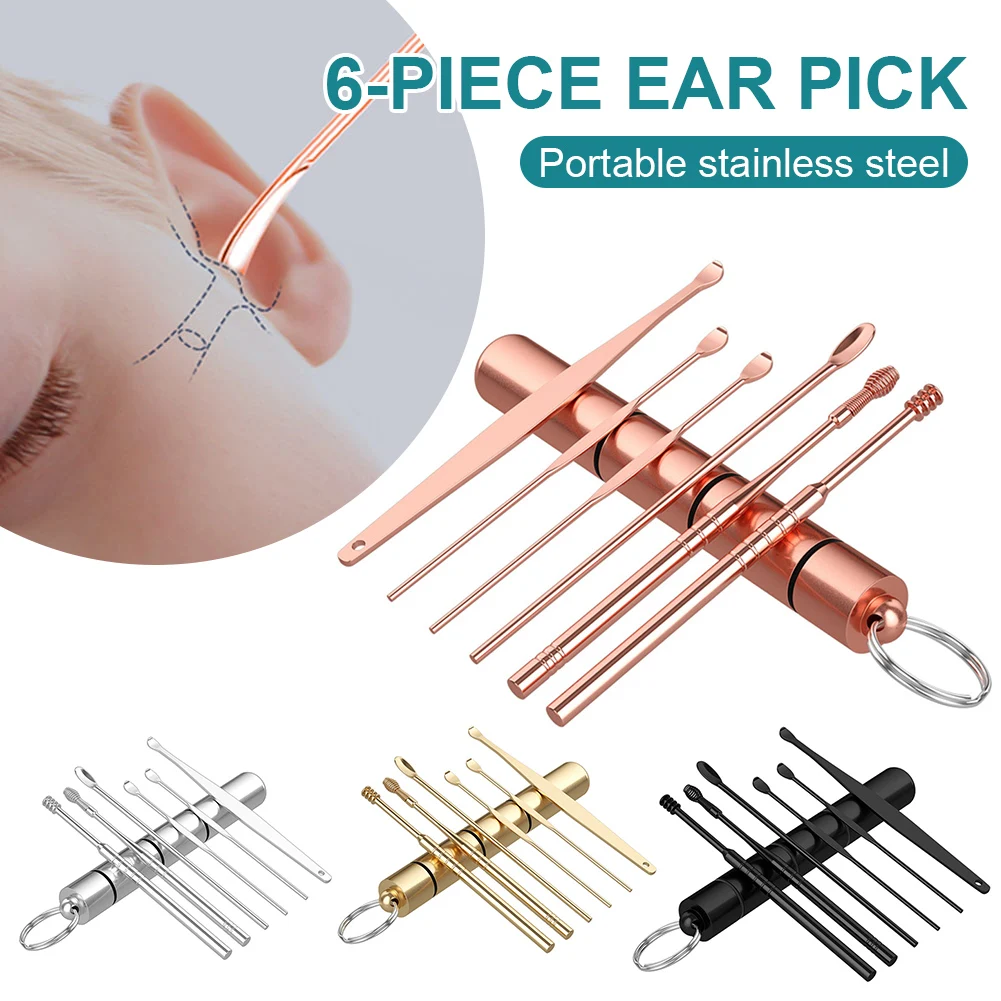 6Pcs/Set Ear Wax Removal Cleaner Stainless Steel Spiral Ear Pick Spoon Multifunction Portable Ear Pick Ear Care Beauty Tools New
6Pcs/Set Ear Wax Removal Cleaner Stainless Steel Spiral Ear Pick Spoon Multifunction Portable Ear Pick Ear Care Beauty Tools New