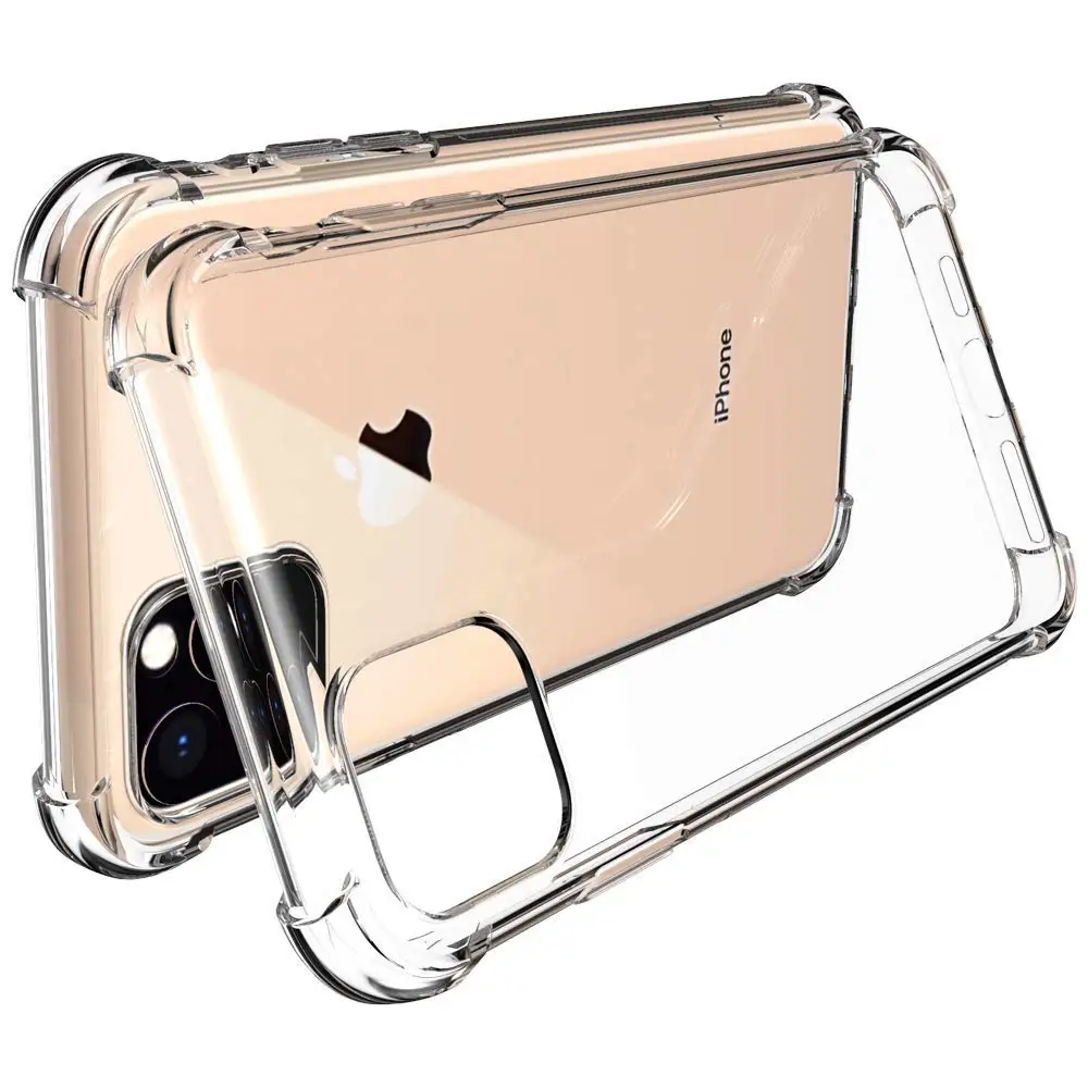 Противоударный силиконовый чехол для телефона iPhone 12 11Pro Max 7 8 6 6S Plus XS XR прозрачная