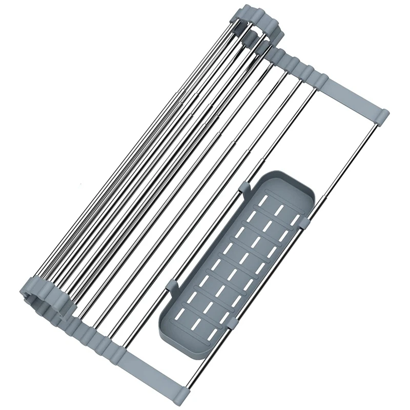 Expandable Roll-Up Dish Drying Rack for Kitchen Collapsible over the Sink Dish Drying Rack with Space-Saving Design
Expandable Roll-Up Dish Drying Rack for Kitchen Collapsible over the Sink Dish Drying Rack with Space-Saving Design