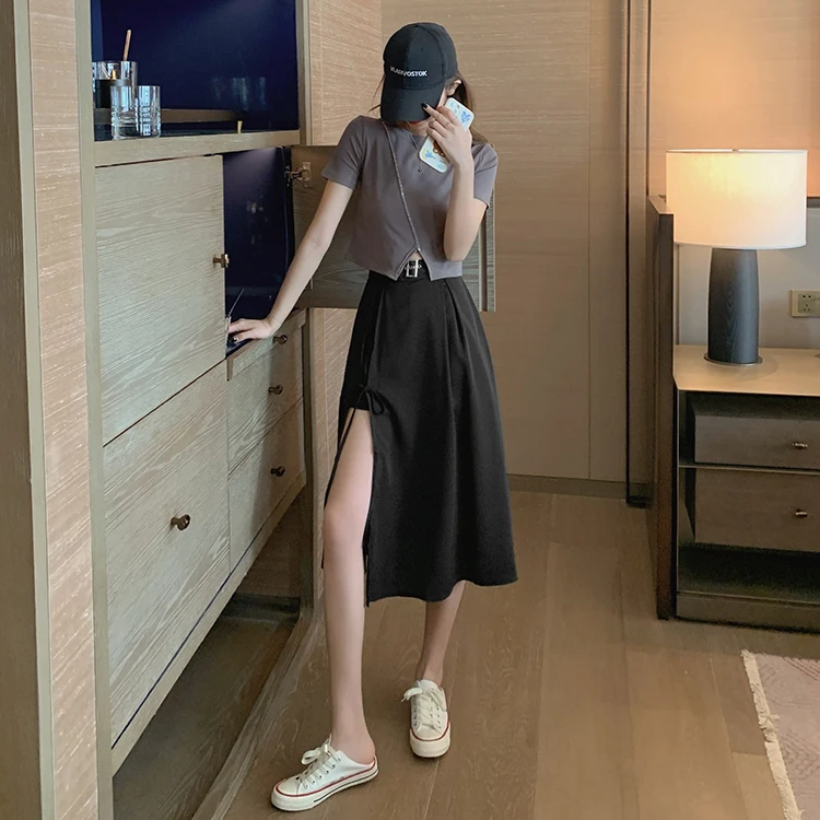 Skirt Suit Woman Long Skirt Woman Black Split Half Skirt All-Match High Waist Skirt Woman Fashion Casual Comfortable Retro Skirt
Skirt Suit Woman Long Skirt Woman Black Split Half Skirt All-Match High Waist Skirt Woman Fashion Casual Comfortable Retro Skirt