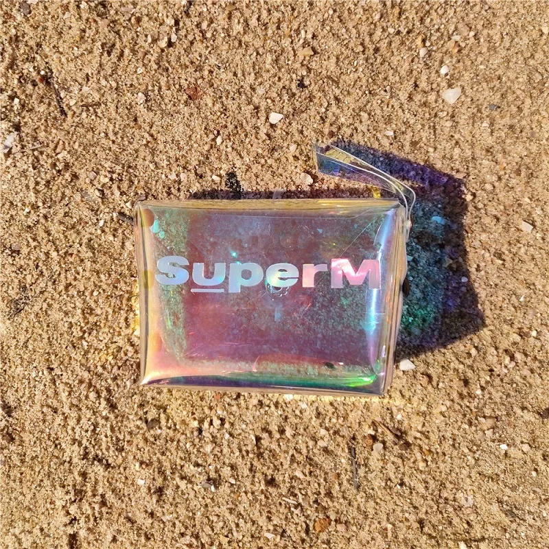Лазерный кошелек KPOP SuperM для монет чехол-карандаш с изображением драпировки Bian
