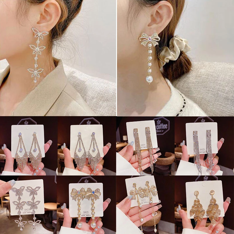 Hollow-out High-end Earrings Jewelry Rhinestone Silver Needle Earrings New Fashionable Personality Exaggerated Earrings Female
Hollow-out High-end Earrings Jewelry Rhinestone Silver Needle Earrings New Fashionable Personality Exaggerated Earrings Female