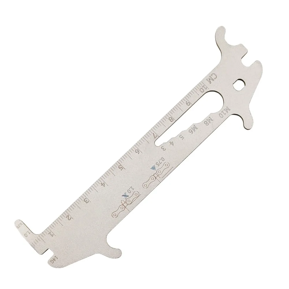 7 In 1 Bike Chain Checke Ruler Thread Wear Indicator Chain Hook 14g Spoke Wrench Screw FV Bicycle Repair Tool Cycling Parts
7 In 1 Bike Chain Checke Ruler Thread Wear Indicator Chain Hook 14g Spoke Wrench Screw FV Bicycle Repair Tool Cycling Parts
