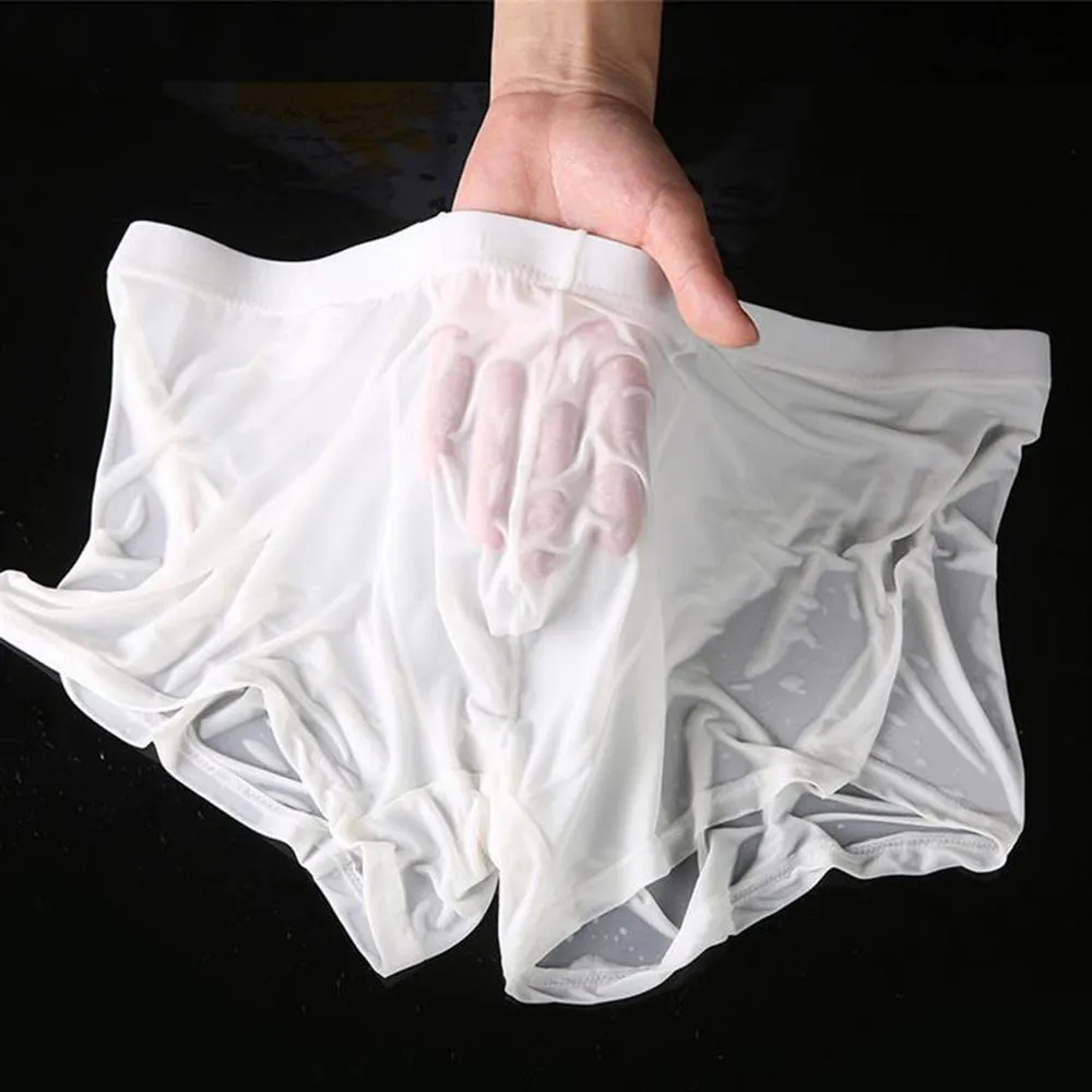 Ice Silk Underwear Men Seamless Transparent Boxer Shorts Ultra Thin Sheer Panties Underpants Personal Cloth Seductive Shorts A50
Ice Silk Underwear Men Seamless Transparent Boxer Shorts Ultra Thin Sheer Panties Underpants Personal Cloth Seductive Shorts A50