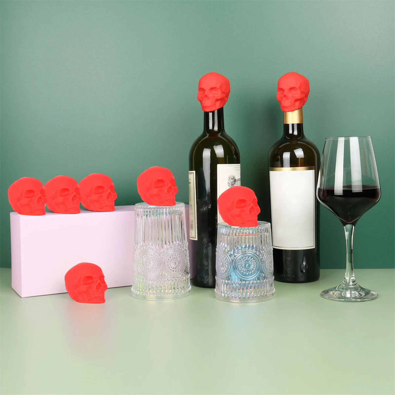 Skull Shape Silicone Wine Stopper Leak Free Wine Beer Bottle Fresh Keeping Seal Stopper Wine Bottle Sealer Cap Bar Accessories
Skull Shape Silicone Wine Stopper Leak Free Wine Beer Bottle Fresh Keeping Seal Stopper Wine Bottle Sealer Cap Bar Accessories