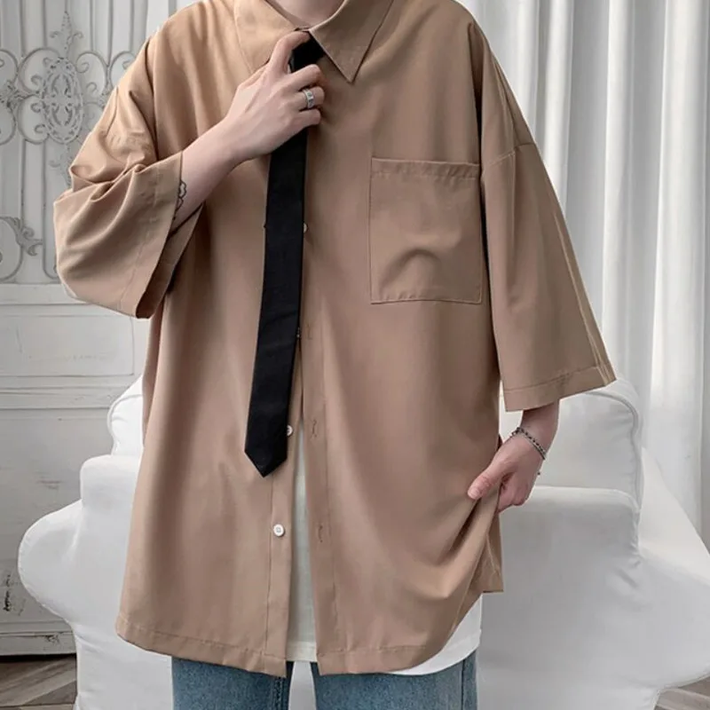 Summer Solid Color Dress Shirts Men's Fashion Business Society Mens Shirts Korean Loose Short-sleeved Shirts Men Casual Shirts
Summer Solid Color Dress Shirts Men's Fashion Business Society Mens Shirts Korean Loose Short-sleeved Shirts Men Casual Shirts