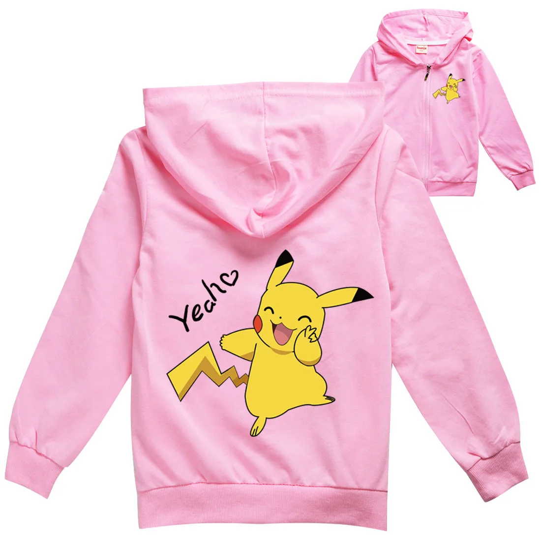 Детская куртка с изображением покемона модное пальто Пикачу для мальчиков и