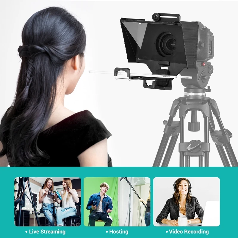 TC1 Teleprompter for Smartphone Tablets DSLR , Teleprompter Kit with BT Remote Control & Lens Adapter Rings X37A
TC1 Teleprompter for Smartphone Tablets DSLR , Teleprompter Kit with BT Remote Control & Lens Adapter Rings X37A