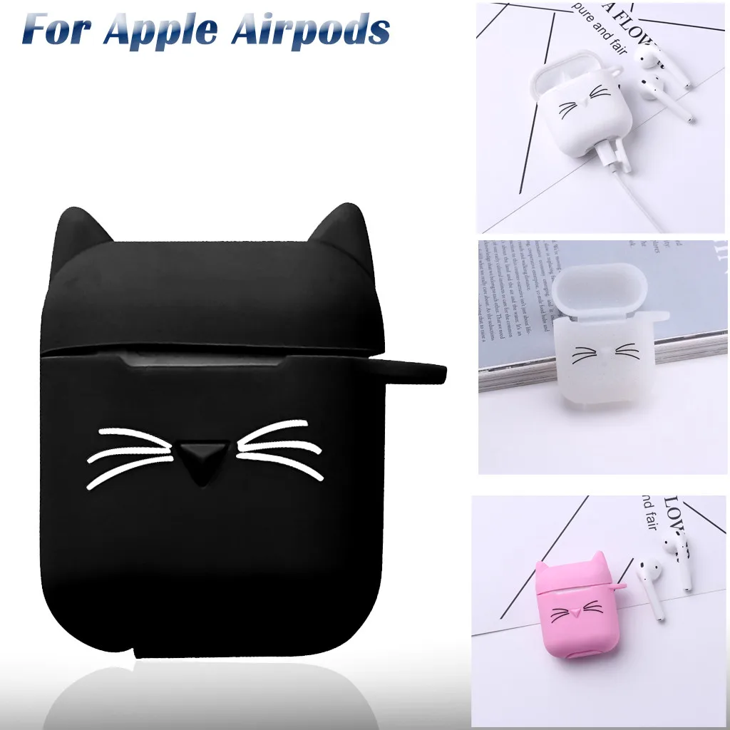 Силиконовый 3D Забавный беспроводной Bluetooth футляр для наушников Apple Airpods 1 2 TWS